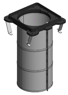 Montagewanne für FAAC Verkehrspoller J275, Höhe 600 mm